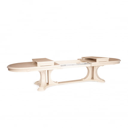 Стол ВЕРСАЛ овальный бук, мдф, 300 (350/400) х 110 х 78 см, бежевый патина / VERSAL_5