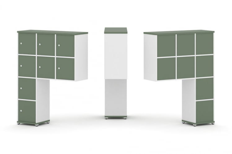 Надставка на стол высокая односторонняя + задняя стенка (8 шт.) + распашной фасад (8 шт.) CОНCЕПТ CН.ОНВ-010 Кобо Белый бриллиант Белый металл / CONCEPT CN.ONV-010_0