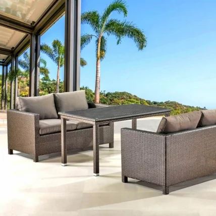 Обеденный комплект плетеной мебели с диванами Т256А/С59А-В53 Бровн / T256A/S59A-W53 Brown_1