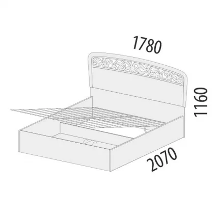 Кровать с подъемным механизмом 160*200 Катрин 92.21 Дуб венге Белый песок Санчо крем_1
