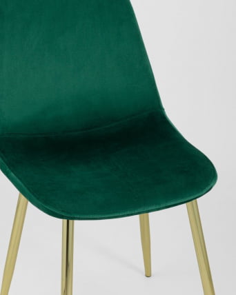 Стул Валенсия велюр золотые ножки Зеленый_5