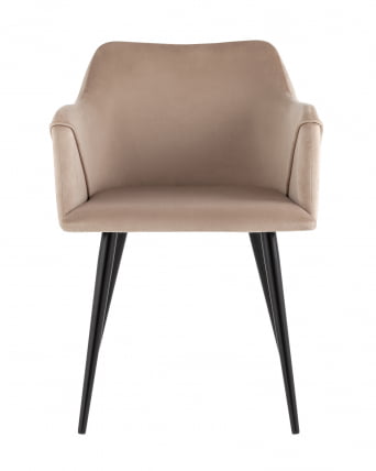 Стул с подлокотниками Джоэл велюр Бежевый_2