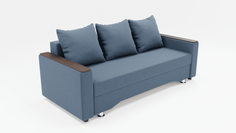 Диван Квадро-2 ПБ (ЗР) Цвет фасада: Голубой; Тип: Прямой; Материал фасада: Металл/Велюр_0