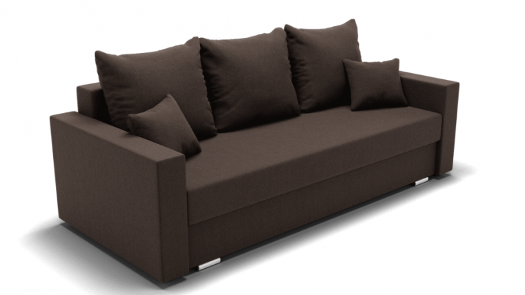 Диван Олимп-1 ПБ (ЗР) Цвет фасада: Коричневый; Тип: Прямой; Материал фасада: Металл/Велюр_0