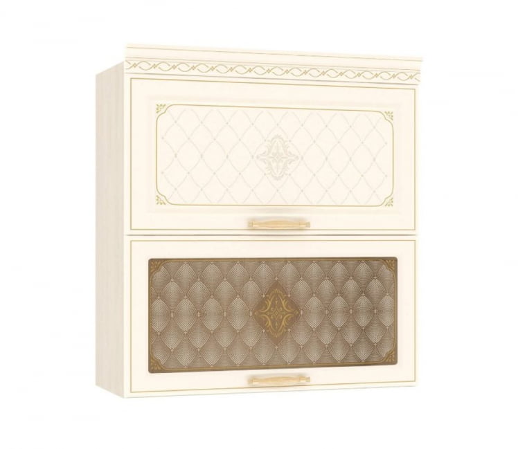 Шкаф-витрина кухонный (с системой плавного закрывания) Милана 23.09.1 Сосна Астрид/Ваниль_0