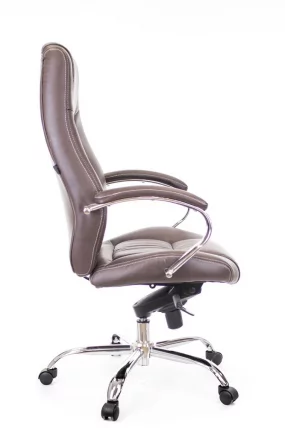 Кресло руководителя Крон М кожа Коричневый / Kron M_1