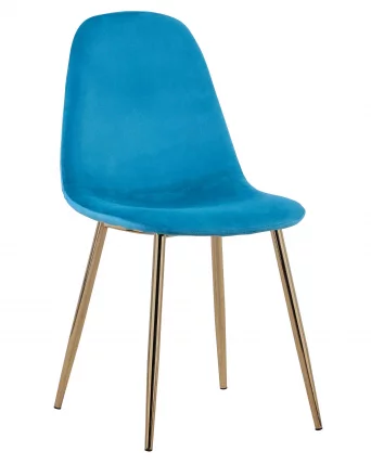 Стул Валенсия велюр золотые ножки Аквамарин_1
