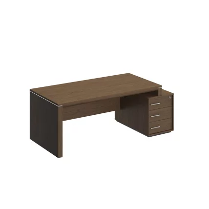 Стол руководителя правый на опорной тумбе малой ВЕЛАР ВЛ 147 ДТ Дуб табачный / VELAR_0