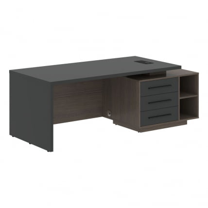 Стол руководителя правый ВЕЛИОН ВCТ 2190 Р Яшма черный Дуб Сильвер / VELION VCT R_0