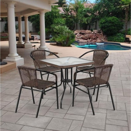 Комплект мебели Асоль ЛРC-02/ЛРТ04-70кс70 Лигхт Бровн (4+1) / LRC-02/LRT04-70x70 Light Brown_0