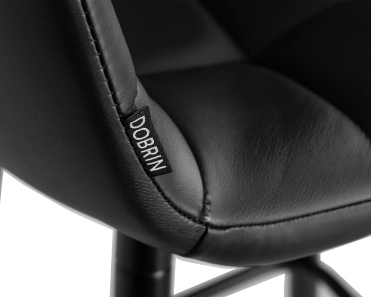 Стул барный ДОБРИН НИCОЛЕ (черные матовые ножки, черная экокожа (П-01)) / DOBRIN NICOLE (P-01))_6