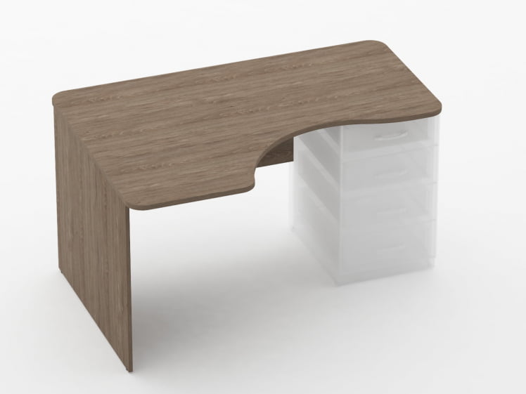 Стол угловой под встроенную тумбу Глассй 1.141.14Л Дуб Верцаска / Glassy_0