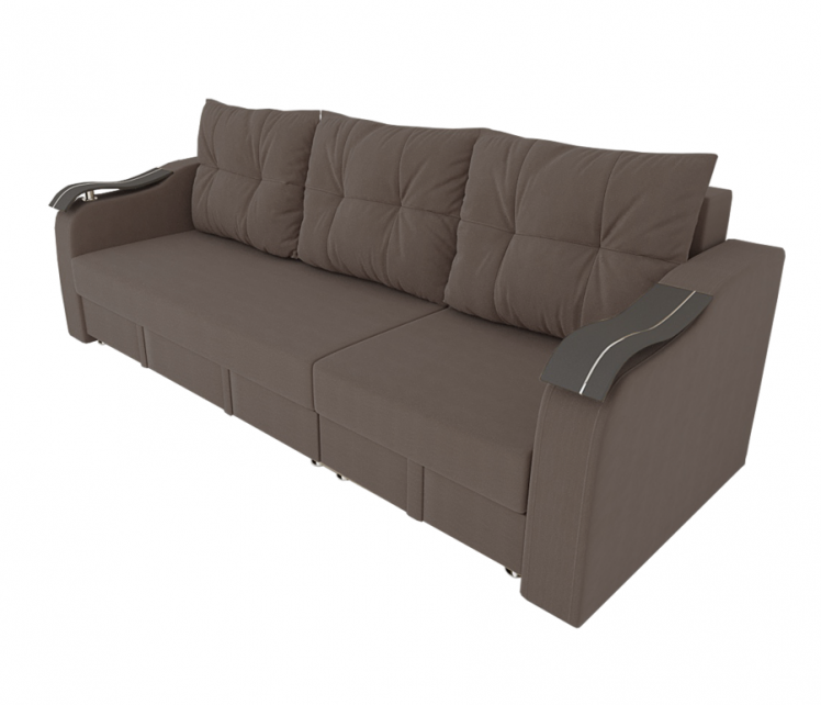 Диван прямой Рио Трансформер (Берхоусе) Цвет фасада: Коричневый Велюто 23; Тип: Левый/правый; Материал фасада: Металл/Велюр / (Berhouse)_0