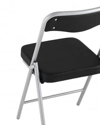 Складной стул Джонни силвер экокожа Черный / silver_6