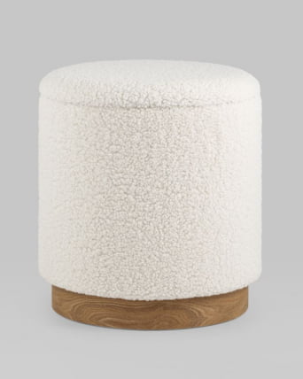 Пуф с ящиком Долли Л тедди Белый / L_8
