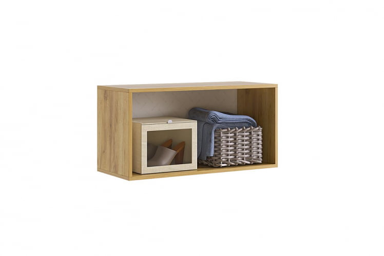 Антресоль двухдверная Бери МПР-025 Дуб крафт золотой/белое дерево / MPR-025_1