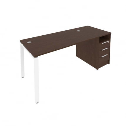 Рабочая станция с опорной тумбой Метал Сйстем Б.РС-СТП -1.3 Венге/Белый / Metal System_0