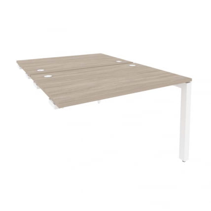 Стол-приставка двойной на П-образном м/к к опорным элем. ОНИКС О.МП-Д.СПР-2.8 Дуб Аттик/Белый / ONIX O.MP-D.SPR-2.8_0