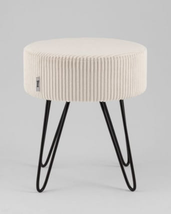 Пуф Спейси велюр рельефный молочный_2