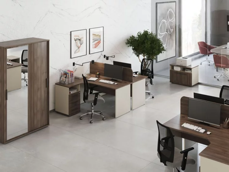 Тумба под оргтехнику Нев Лине НЛН36348031 Дуб шамони темный / New Line NLN36348031_1