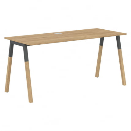 Стол письменный Форта ФСТ 1567 Дуб Гамильтон Черный графит / Forta FST_0