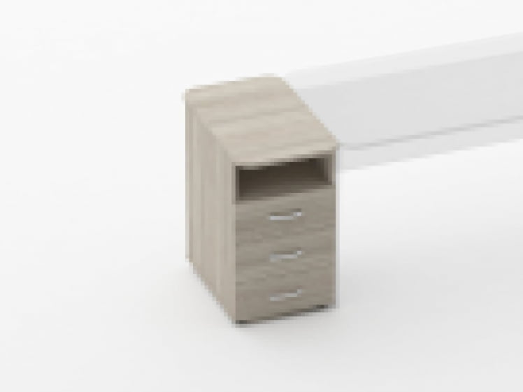 Тумба приставная на 3 ящика с нишей Глассй 3.10.12 Дуб сантана светлый / Glassy_0