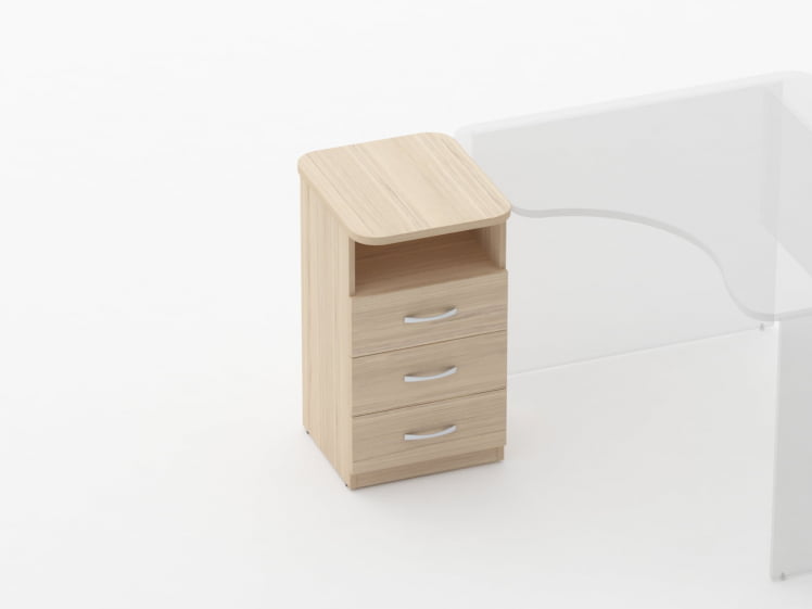 Тумба приставная на 3 ящика с нишей Глассй 3.10.13 Венге / Glassy_1