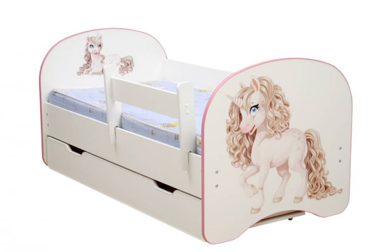 Кровать детская с фотопечатью с 1 ящиком 800*1600 Единорог_0