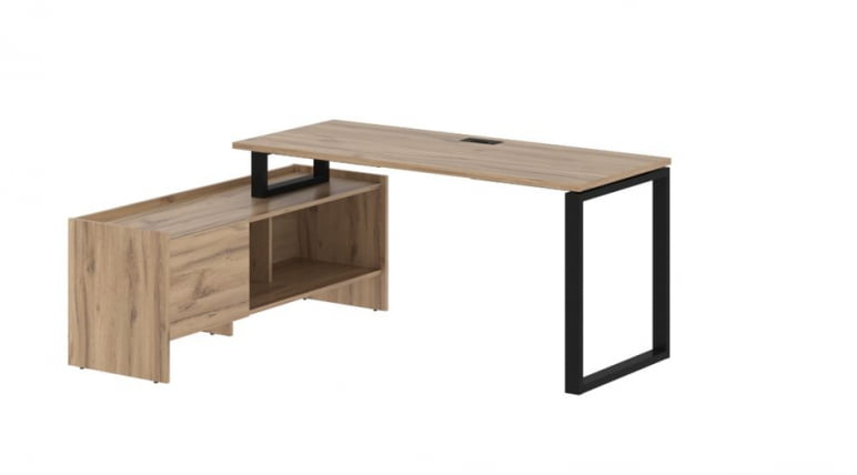 Стол с тумбой ЕДИС ЕКCТ 17614 Дуб Денвер светлый Черный / EDIS EQCT_0