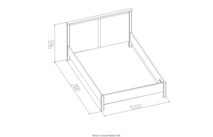 Кровать (1400) Шерлоcк 43 Дуб Сонома (спальня) / Sherlock_2