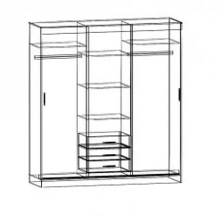 Шкаф-купе Лидер 3 Ясень шимо темный-светлый_1