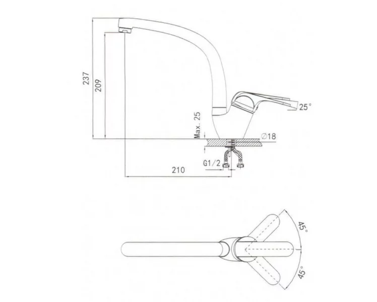 Кухонный смеситель ГРАНУЛА 2024 Базальт / GRANULA_1
