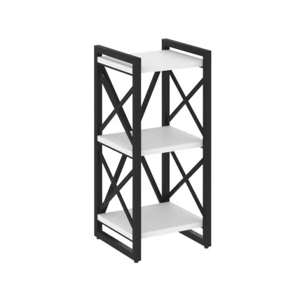 Стеллаж на регулируемых опорах - 3 полки ЛОФТ ВР.Л-МСТ.О-3.4 Металл черный Белый Бриллиант / LOFT VR.L-MST.O-3.4_0