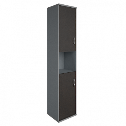 Шкаф высокий узкий левый Рива А.СУ-1.5 Л Венге/Металлик / Riva_0