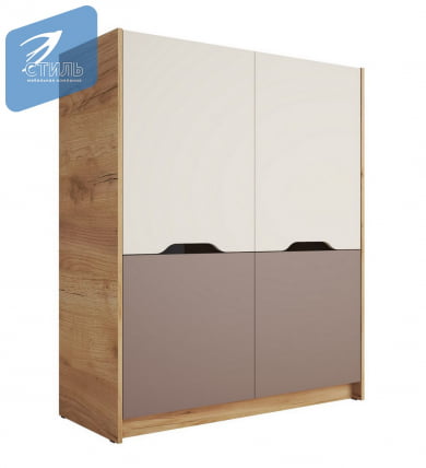 Шкаф РИCХ ШК-004 Миндаль/Глиняный серый/дуб крафт золотой / RICH_0