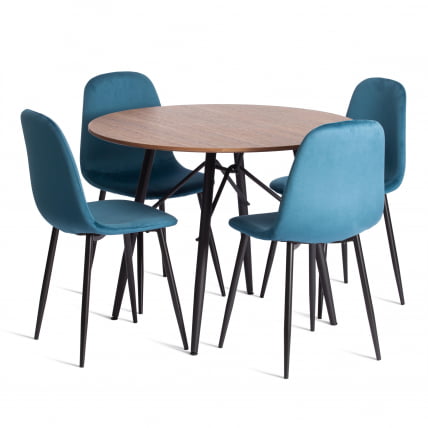 Стул БРЕЕЗЕ (мод. 4724) Велюр/металл , 44 х 53 х 87 см, Дэрк туркуоисе (темно-бирюзовый) ХЛР62 / черный / BREEZE (mod. Dark turquoise HLR62_5