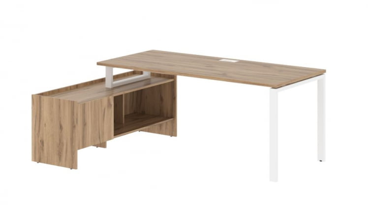 Стол с тумбой ЕДИС ЕУCТ 19814 Дуб Денвер светлый Белый / EDIS EUCT_0