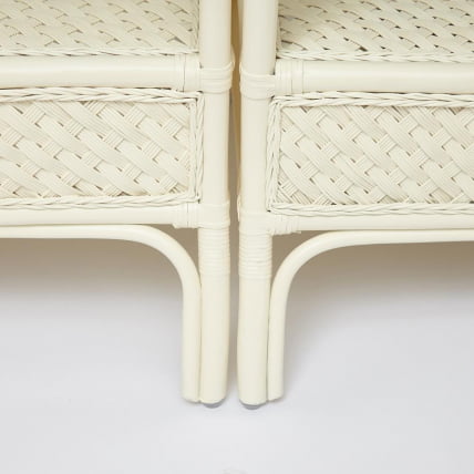 Комплект обеденный АНДРЕА ГРАНД (стол со стеклом+6 кресел+ подушки) ТCХ Вхите (белый), Ткань рубчик, цвет кремовый / ANDREA GRAND TCH White_1