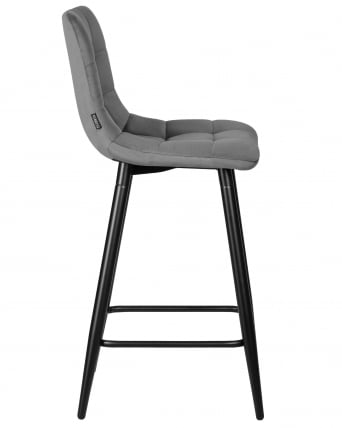 Стул полубарный ДОБРИН ОЛИВИА (черные матовые ножки, темно-серый велюр (108-91)) / DOBRIN OLIVIA_2