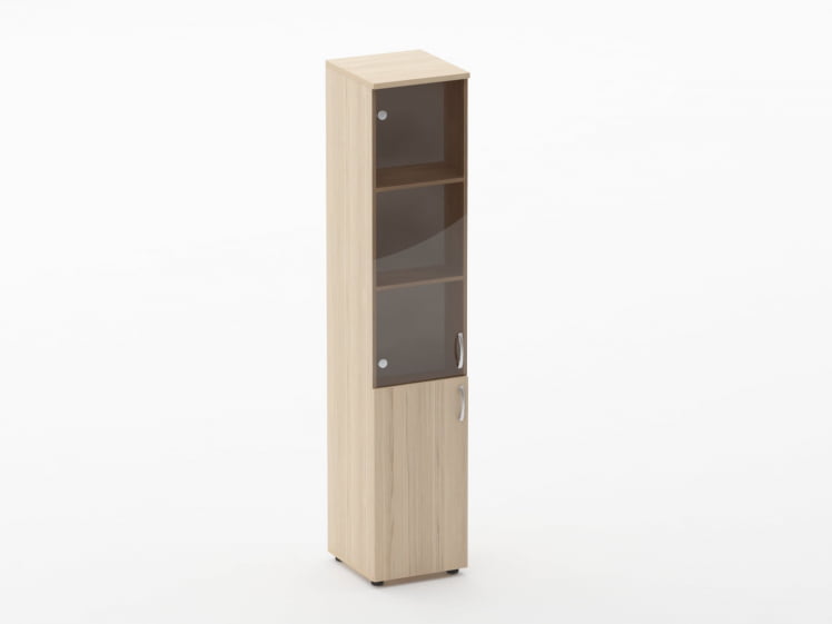 Шкаф высокий со стеклом Глассй 6.19.15Л Орех / Glassy_0