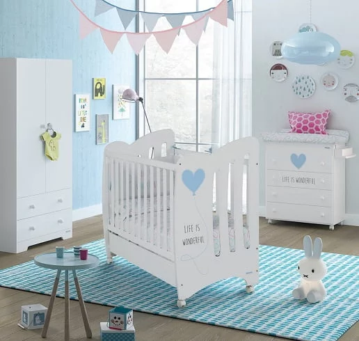 Кровать Микуна Вондерфул 120кс60 Вхите/Блуе / Micuna Wonderful 120x60 White/Blue_1