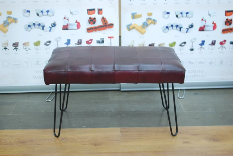 Банкетка Лейд 800кс400 кожа бордовая / 800x400_2