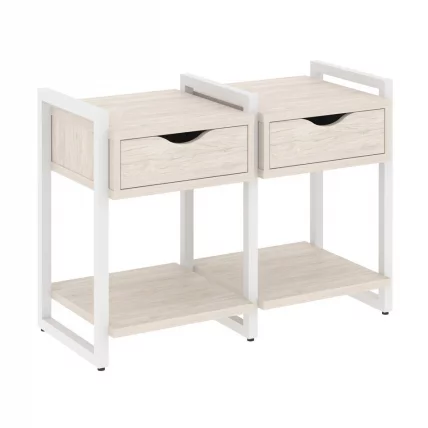 Тумба на регулируемых опорах наборная. Вариант №1 ЛОФТ ВР.Л-ТН-1.О Металл белый Денвер светлый / LOFT VR.L-TN-1.O_0