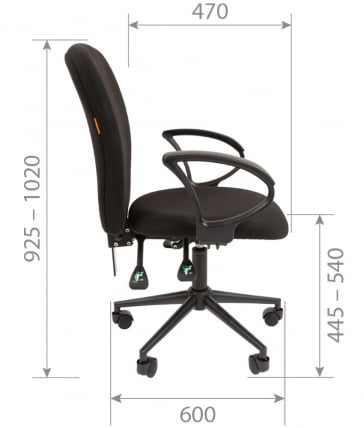 Офисное кресло CХАИРМАН 9801 Черный пластик (Блаcк) Черный / CHAIRMAN (Black)_4