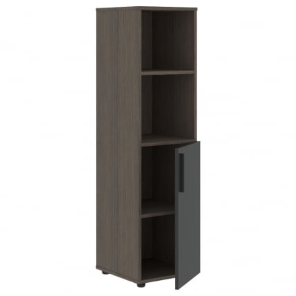 Шкаф-колонка с глухой малой дверью (правый) ВЕЛИОН ВМCС 40.5 Р Яшма черный Дуб Сильвер / VELION VMCS R_1