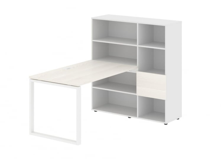 Рабочая станция ЕДИС ЕКРСТ 1213 Ясень Траун Белый Белый / EDIS EQRST_0