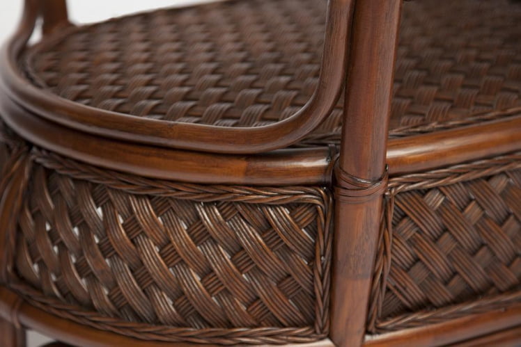 Комплект обеденный АНДРЕА ГРАНД (стол со стеклом+6 кресел+ подушки) Пекан Вашед (античн. орех), Ткань рубчик, цвет кремовый / ANDREA GRAND Pecan Washed_1