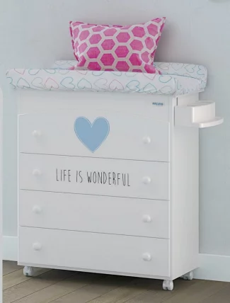 Комод Микуна Вондерфул пеленальный Б-970 вхите/блуе / Micuna Wonderful B-970 white/blue_0