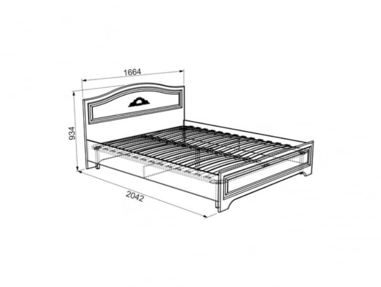 Кровать 1600 комфорт Белла модуль 07 белый/джелато софт_2