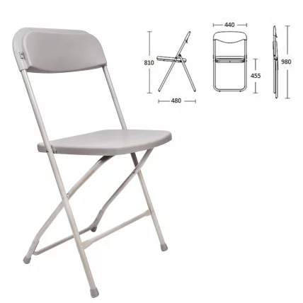 Стул складной для дома и офиса БРАБИКС Голф CФ-002 Серый / BRABIX Golf CF-002_0